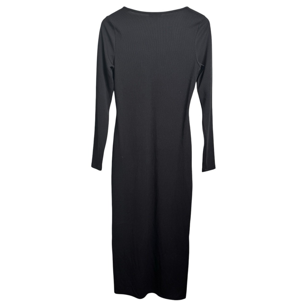 TOPSHOP Women's 8-10 Black Keyhole Ribbed Midi Dress NWOT - Picture 6 of 6